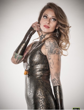 Latex-Kleid mit Sabrina-Ausschnitt "Suzi"
