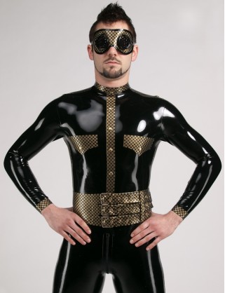 Herren Latex Militär-Catsuit