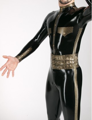 Herren Latex Militär-Catsuit