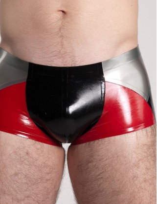 Herren Latex dreifärbige Shorts