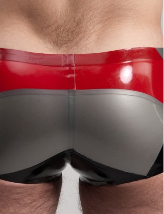 Herren Latex dreifärbige Shorts