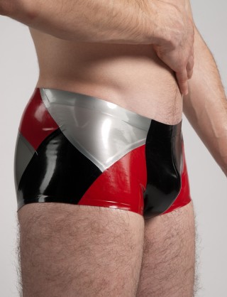 Herren Latex dreifärbige Shorts