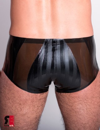 Herren Latex zweifarbige "Vertical Design" Hot Pants