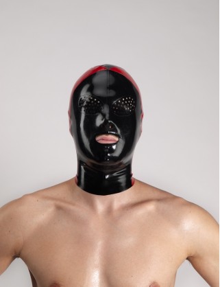 Latex dreifärbige Maske