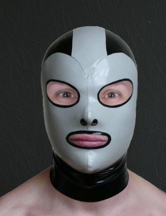 SOFORT LIEFERBAR Klassische Latex Maske mit runden Augen
