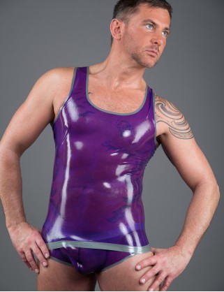 Herren Latex Boxer Shirt