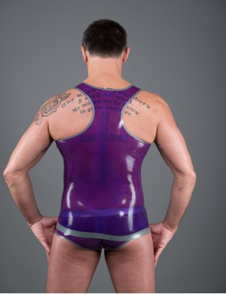 Herren Latex Boxer Shirt