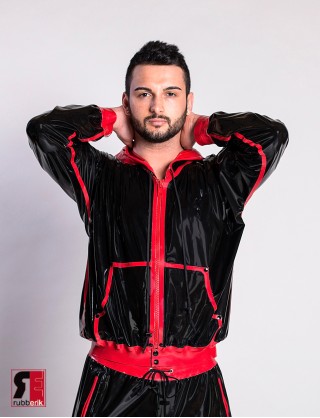 Herren Latex Sweatshirt Mit Kapuze