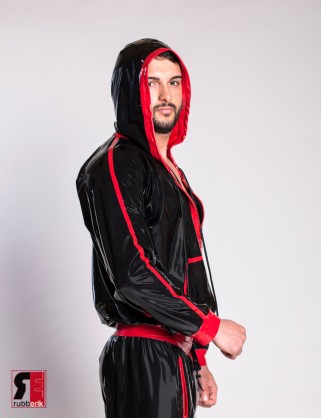 Herren Latex Sweatshirt Mit Kapuze